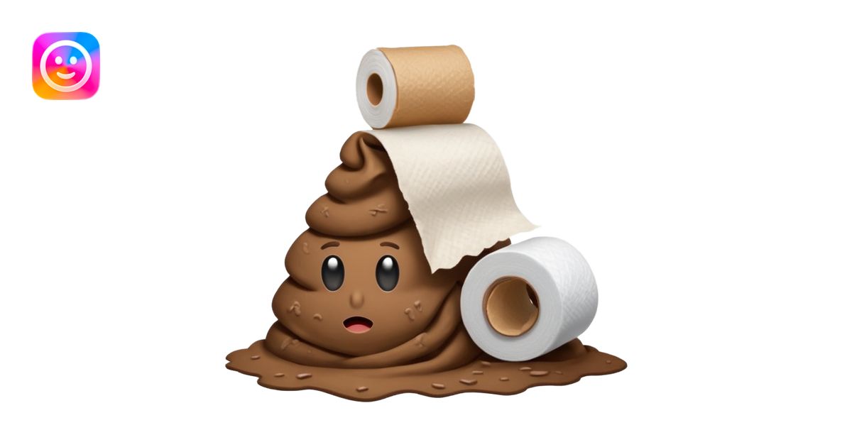 Poop with toilet paper in hand emoji | AI Emoji Generator