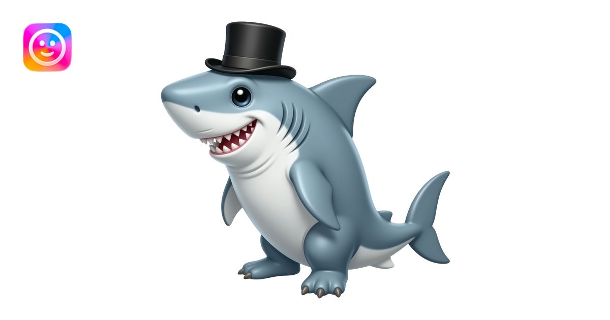 Shark with a top hat emoji | AI Emoji Generator