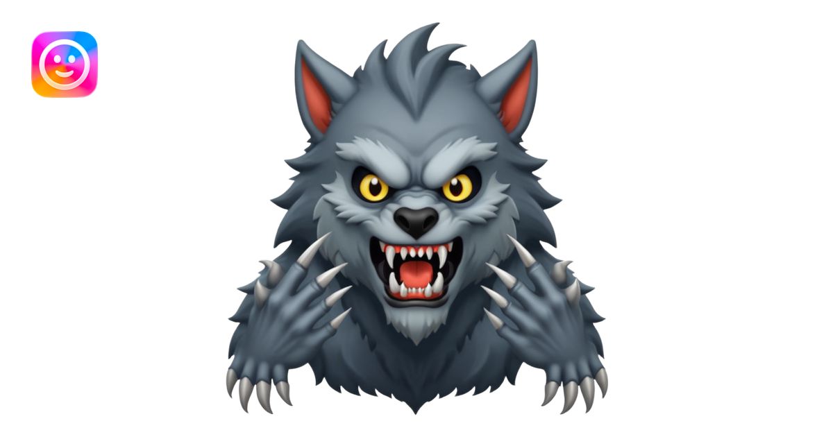 Werewolf mixed with a monster full body tall and creepy emoji | AI ...