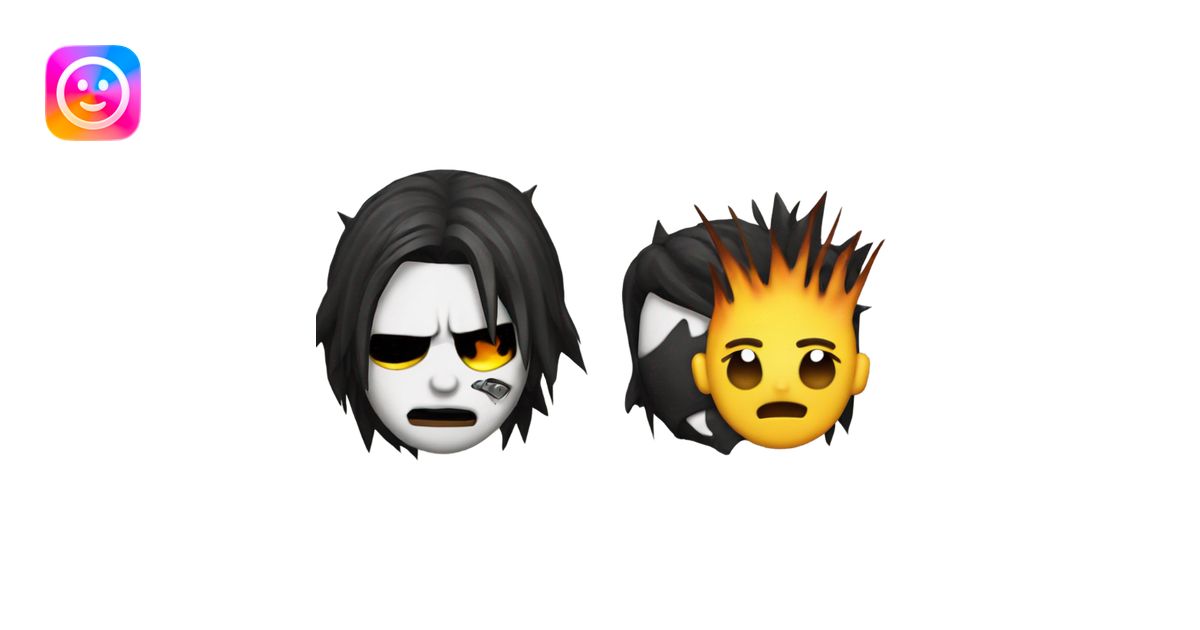 punk emoji, hardcore rock face emoji with hands, leather jacket emoji ...