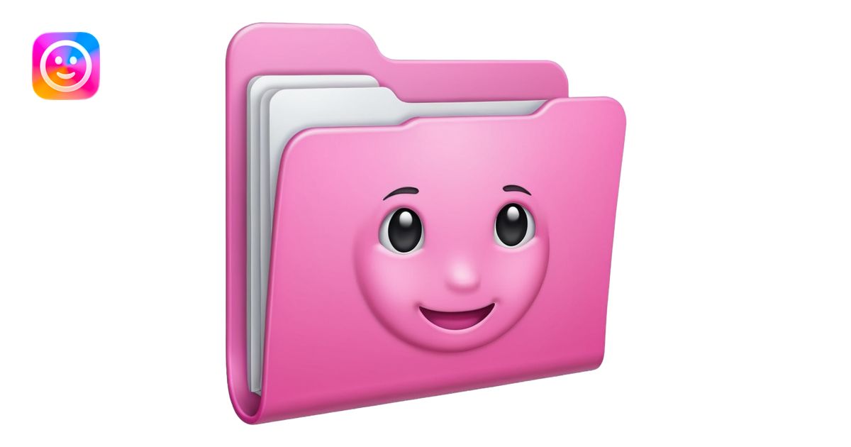 simple pink folder emoji | AI Emoji Generator