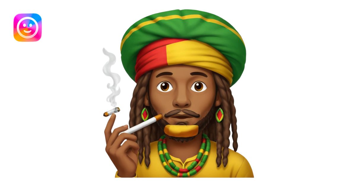Rasta man smoking emoji | AI Emoji Generator