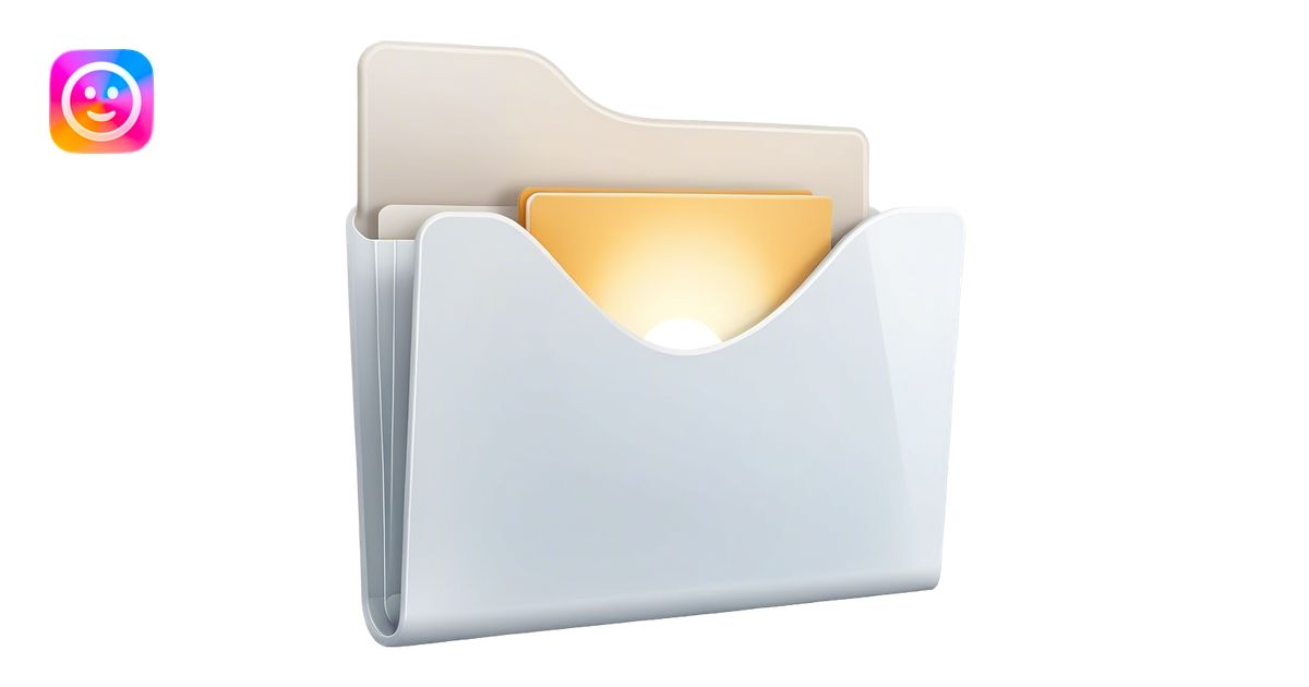 A modern, minimalist flat-style illustration of an open folder with a ...
