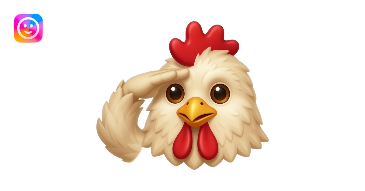 chicken head saluting emoji | AI Emoji Generator