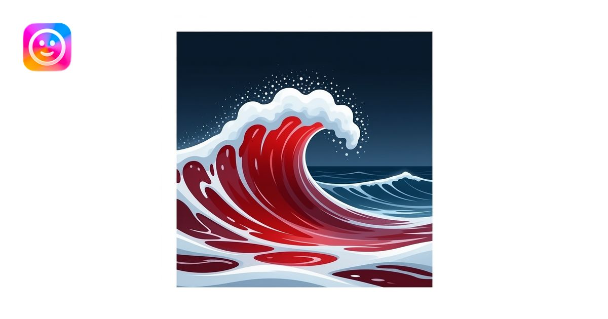 wave of blood crashing into a crashing wave of water copy/paste emoji ...