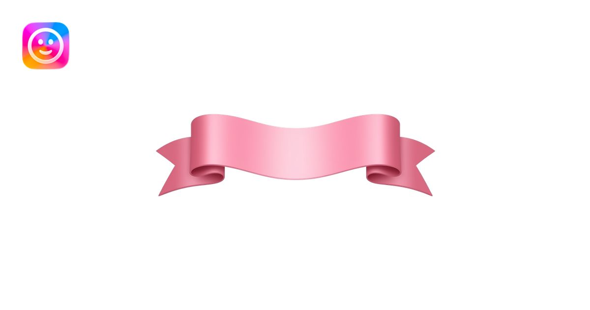 wavy pink ribbon stretched in line emoji | AI Emoji Generator