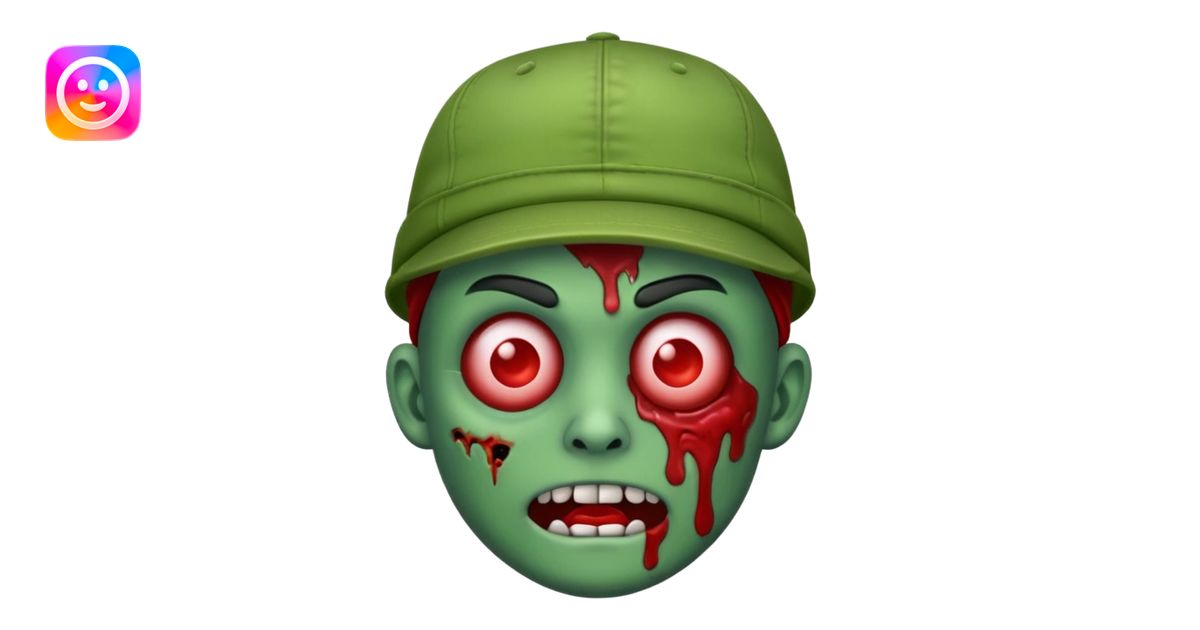 Create a zombie emoji with a cap emoji | AI Emoji Generator