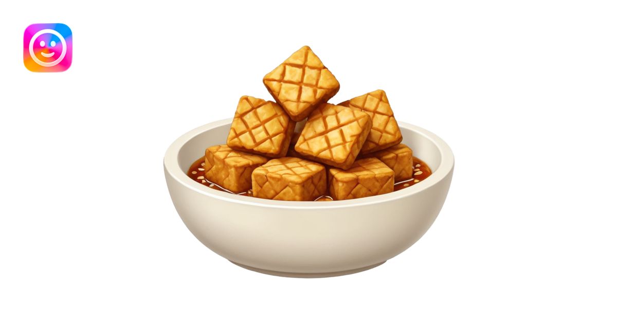tofu tempe fried snacks fritters in a white bowl white sambal emoji ...