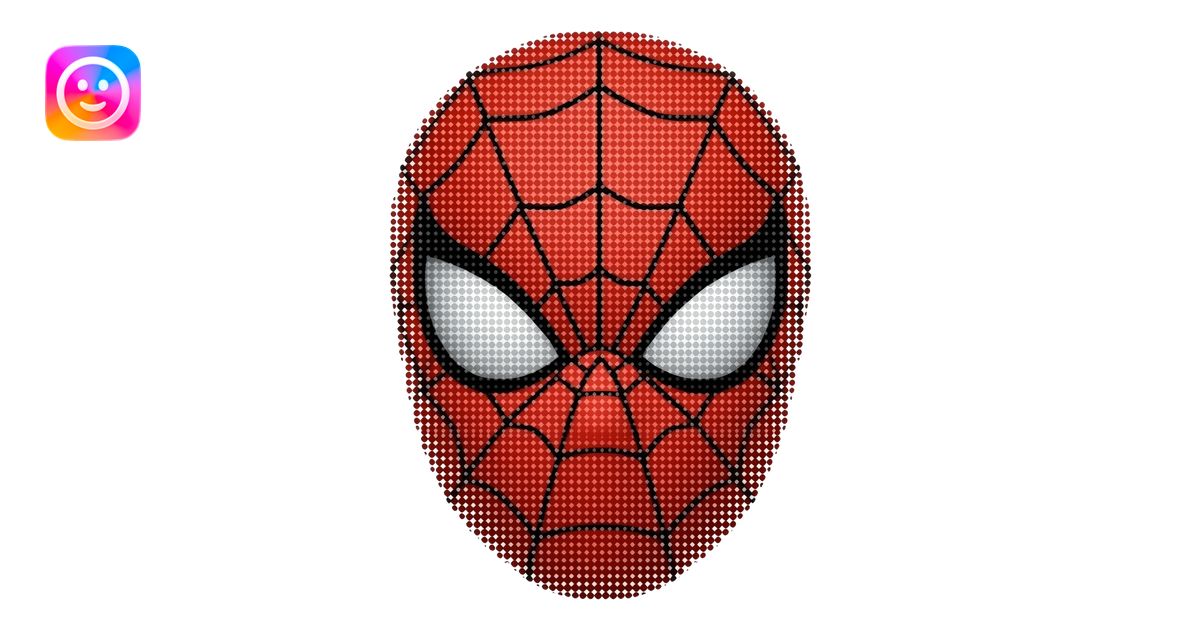 Make a spiderman dot art emoji which can fit in insta bio which is not ...