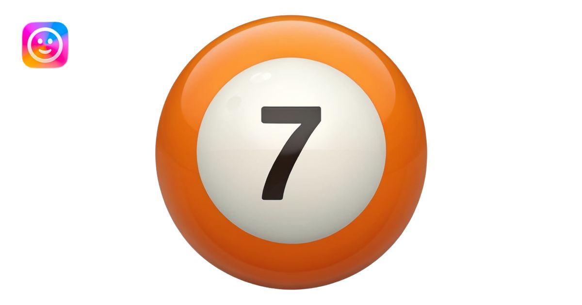 Pool table ball with the number 7 only one number emoji | AI Emoji ...