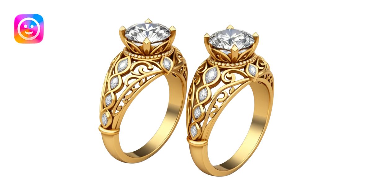 two ndian engagements rings next to each other emoji | AI Emoji Generator