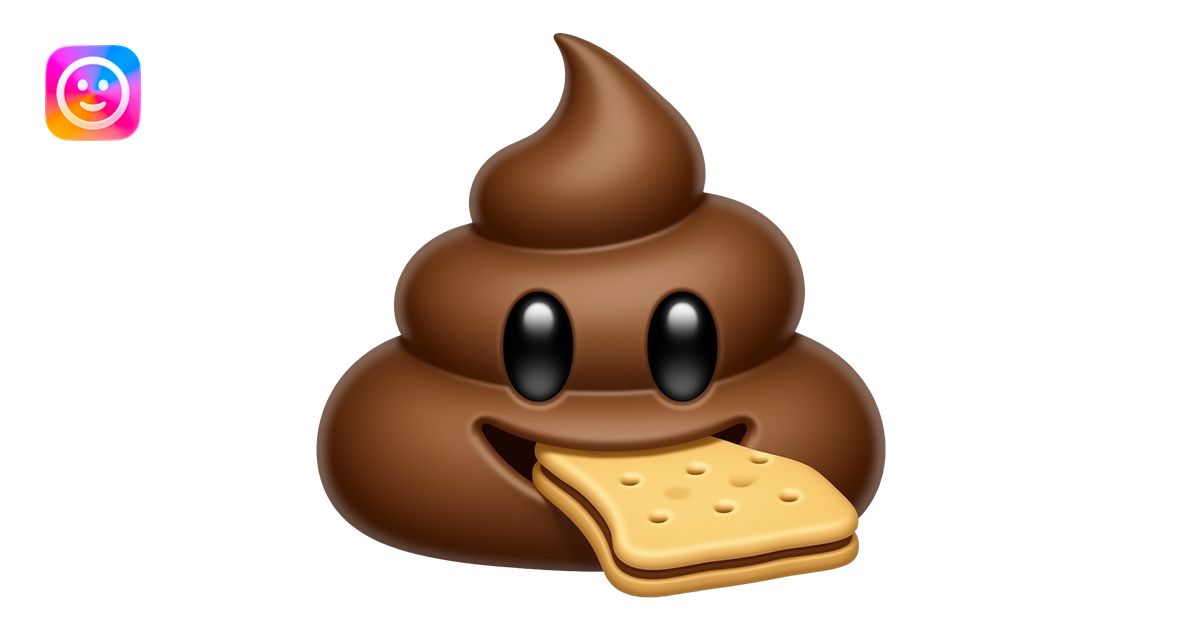Light black poo eat biscuits emoji | AI Emoji Generator