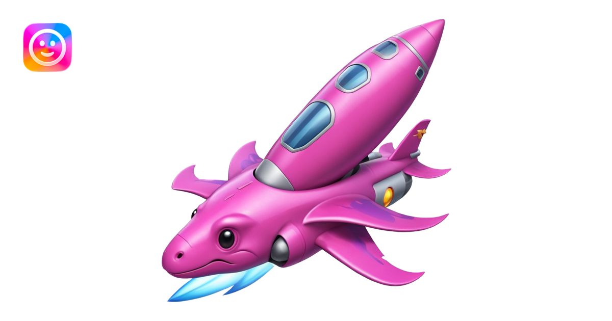 pink Dinosaurs with Rocket emoji | AI Emoji Generator
