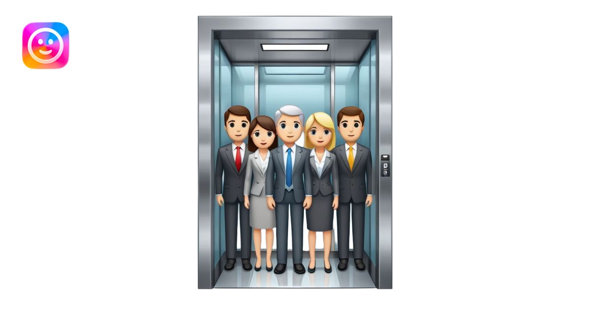 big office building elevator with people inside emoji | AI Emoji Generator