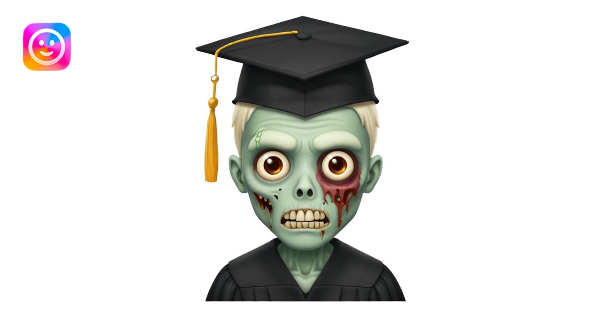 graduating cap zombie emoji | AI Emoji Generator