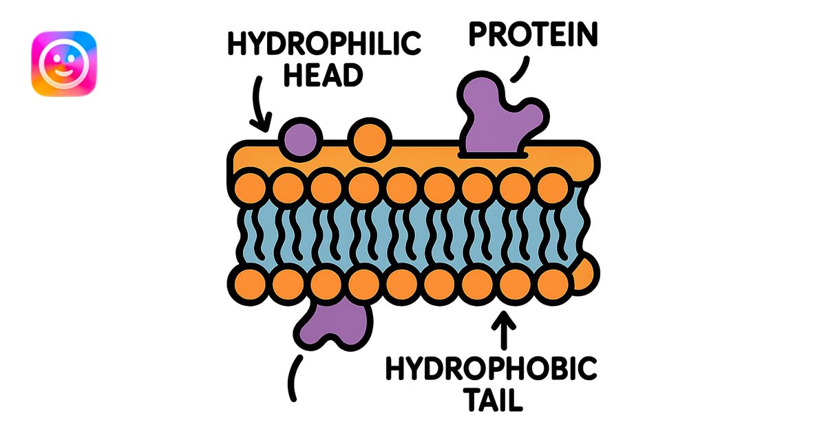 scientific diagram of biomembrane showing double phospholipid bilayer ...