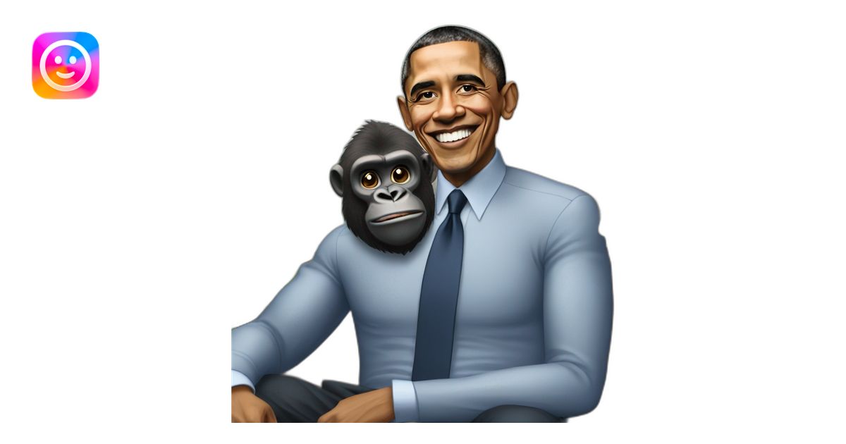 Buff Gorilla chilling with Barack Obama emoji | AI Emoji Generator