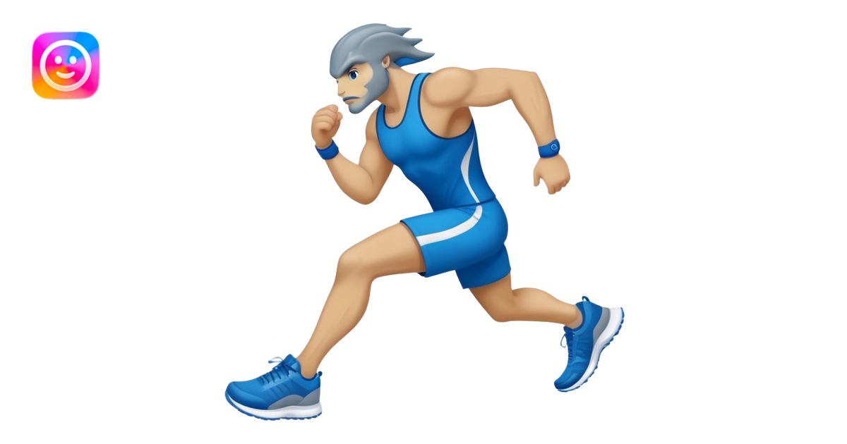 Ocean predator sporting blue athletic footwear emoji | AI Emoji Generator