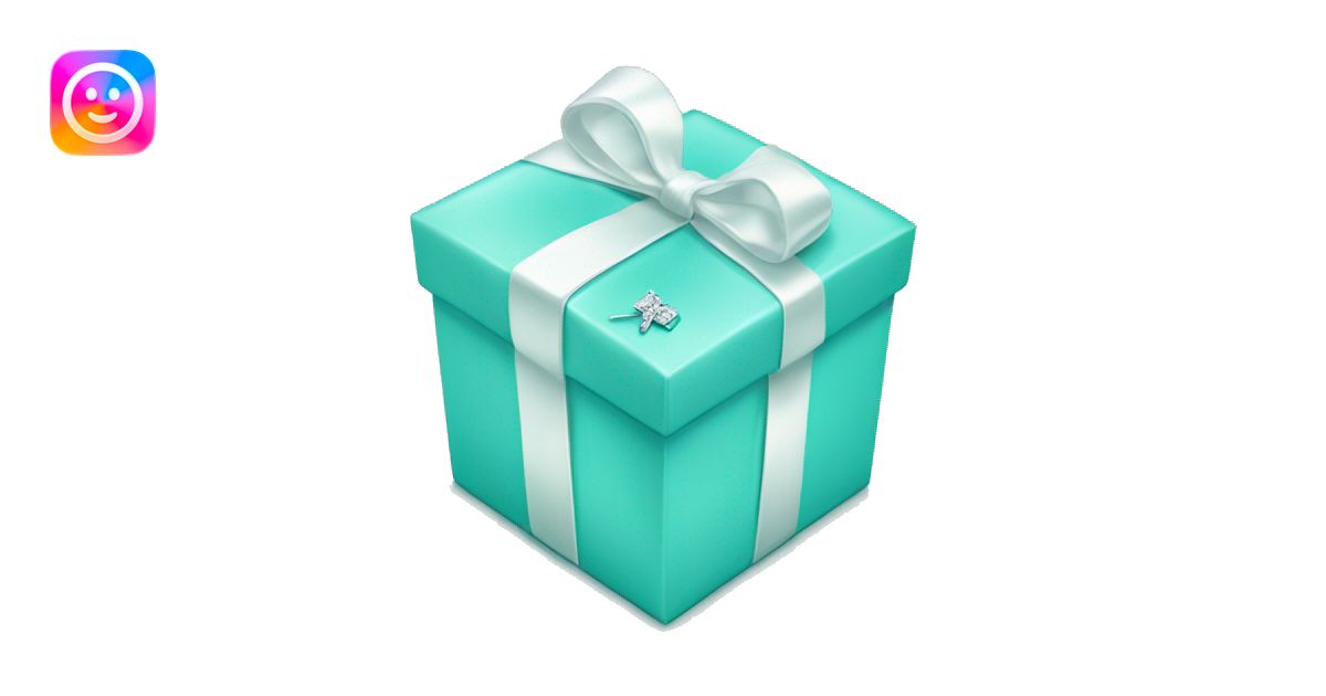 Realistic tiffany blue present with Tiffany co logo emoji | AI Emoji ...