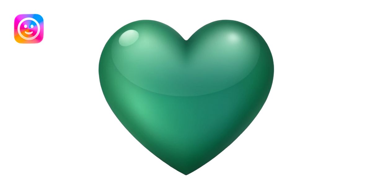 light dark green heart emoji with sharp edges emoji | AI Emoji Generator