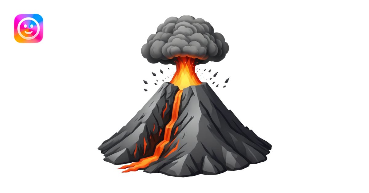 Volcano before eruption emoji | AI Emoji Generator