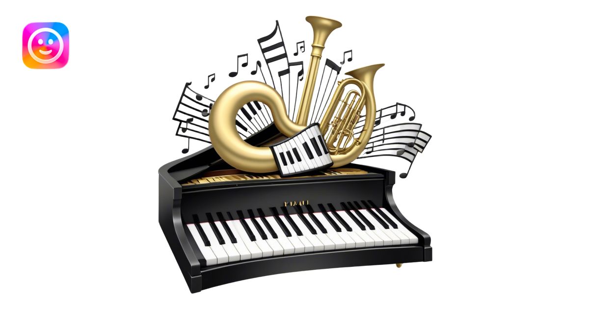 Create an elegant and festive emoji collage representing keyboard ...
