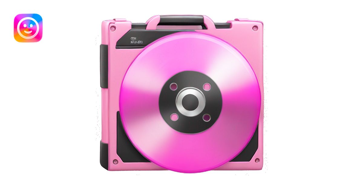 Realistic pink CD case emoji | AI Emoji Generator