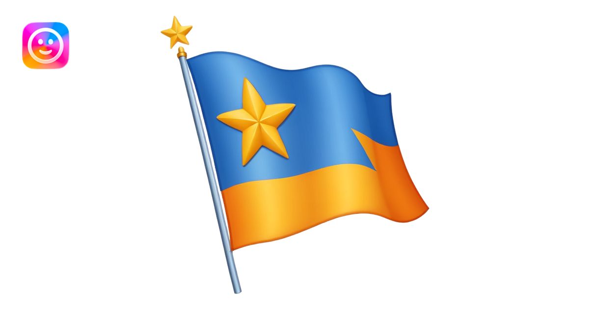Flag Emoji, as a horizontal duo color, blue on top, orange on the ...