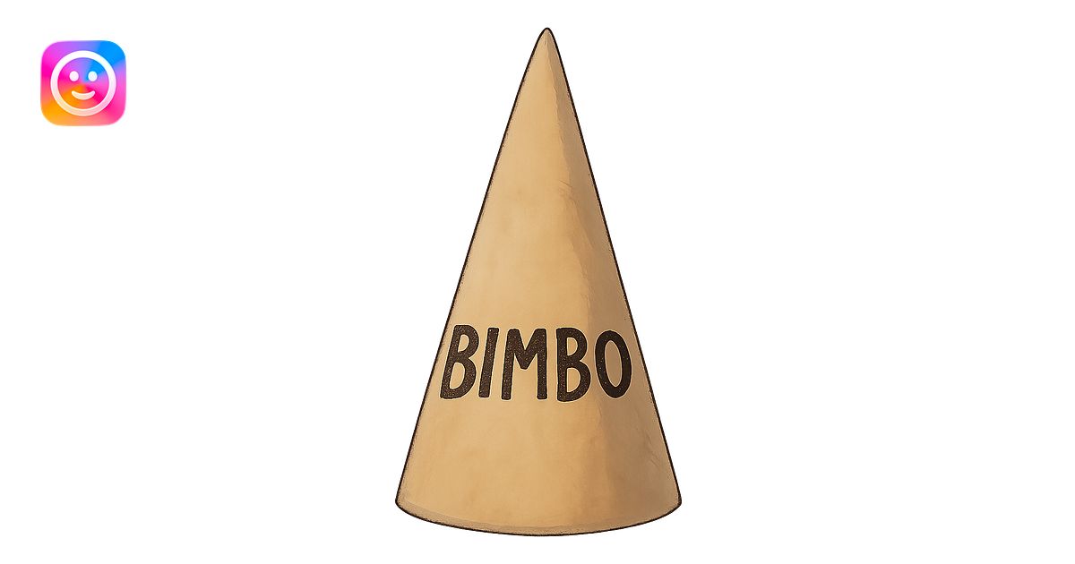 ghibli style dunce cap with 'Bimbo' written on it image | AI Emoji ...