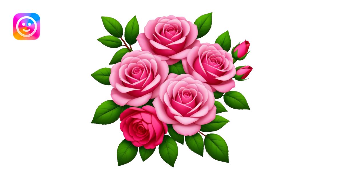 Bouquet of bush roses emoji | AI Emoji Generator