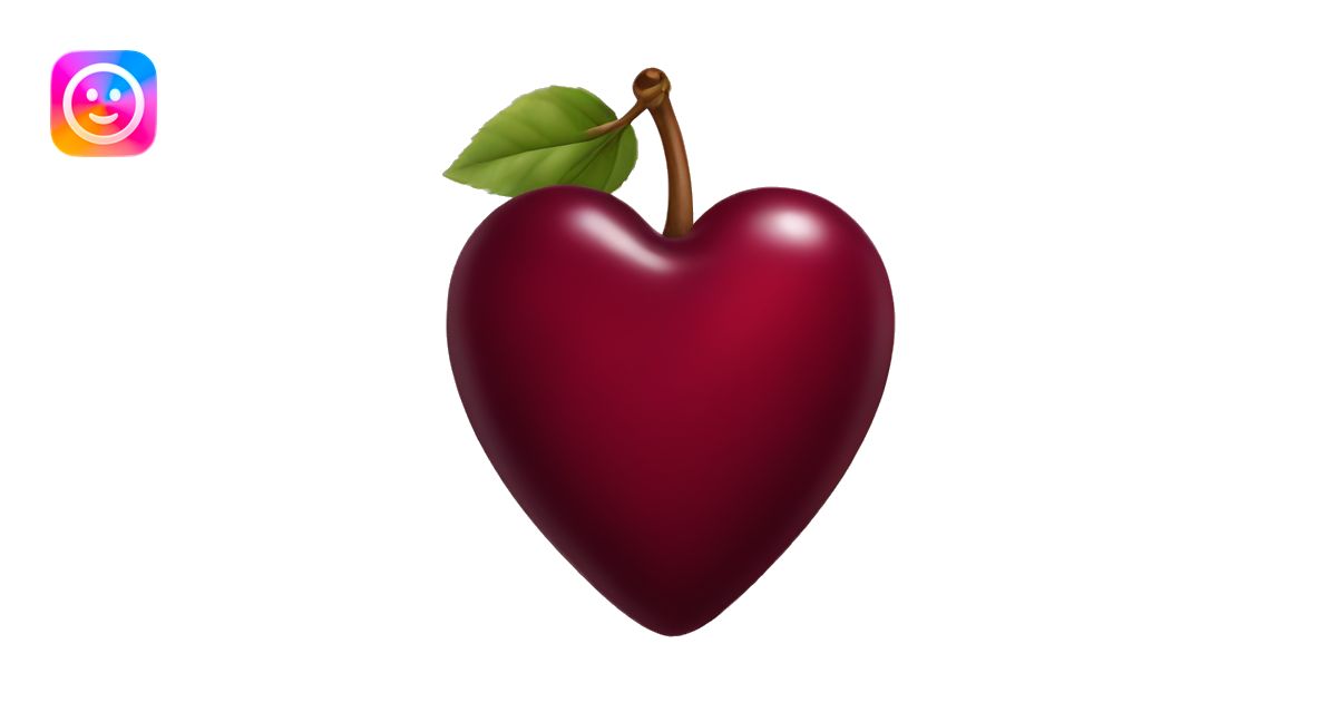 burgundy heart shaped cherries emoji | AI Emoji Generator