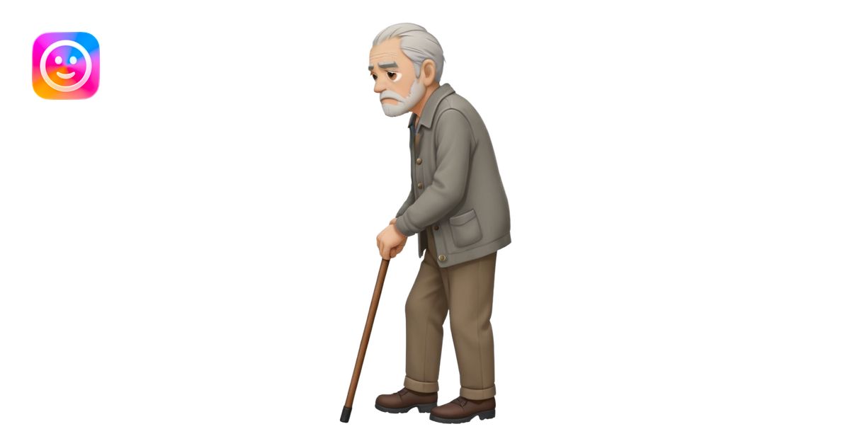 Old man leaning on a walking cane and holding his crancky back with his ...