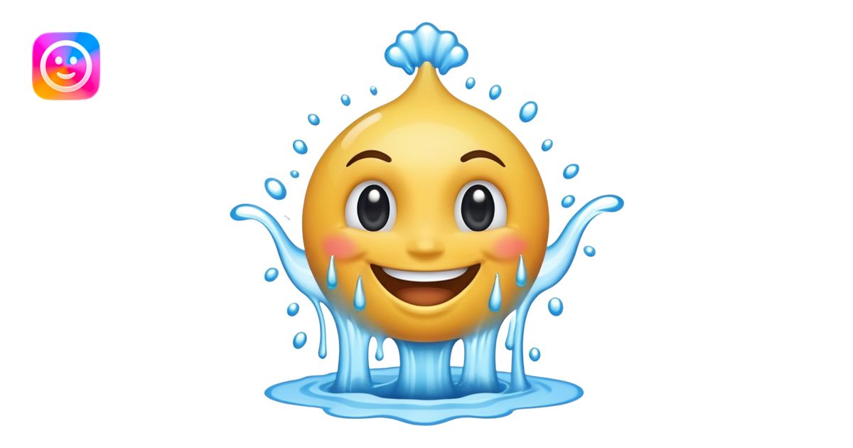 Smiling face squirting water emoji | AI Emoji Generator