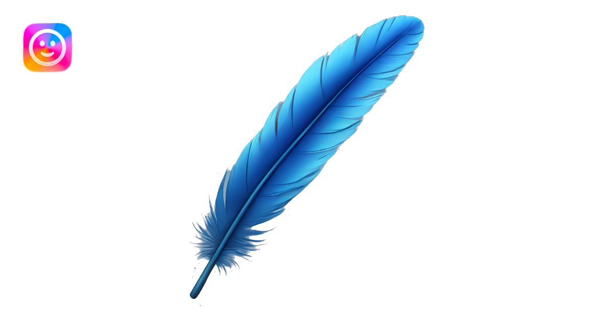 Realistic blue feather emoji | AI Emoji Generator