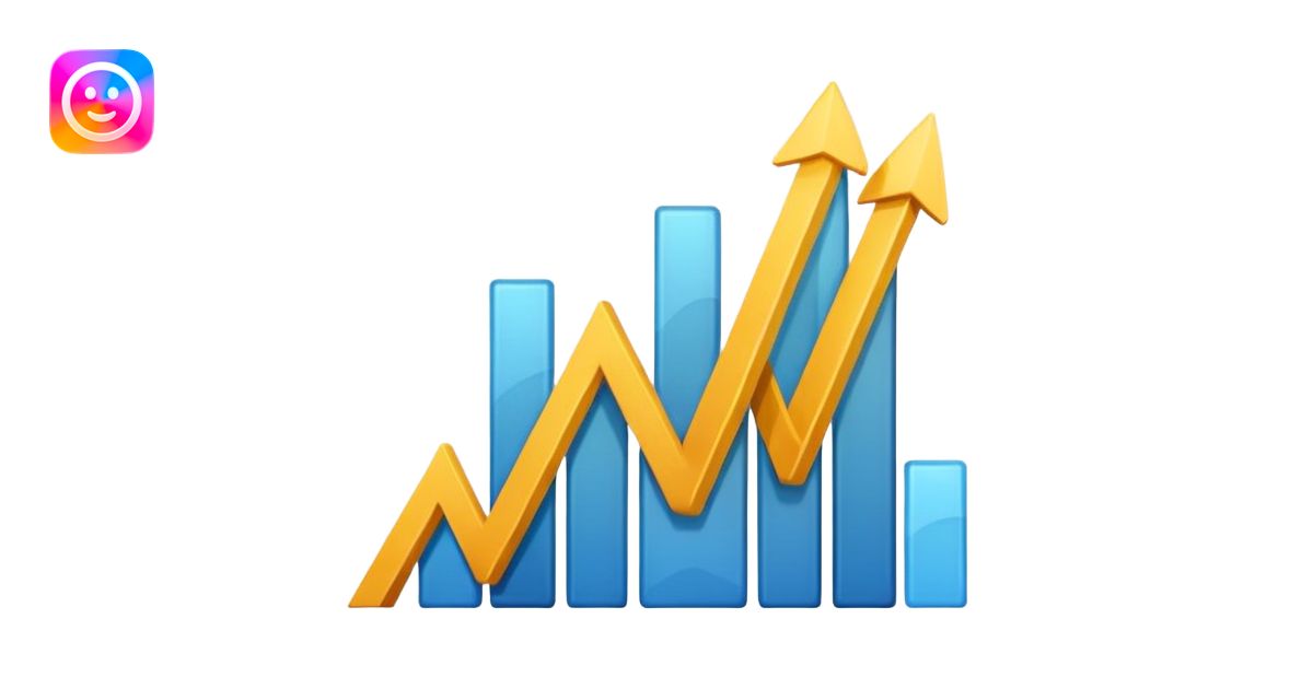 Create an emoji that shows a rising stock chart with a single upward ...