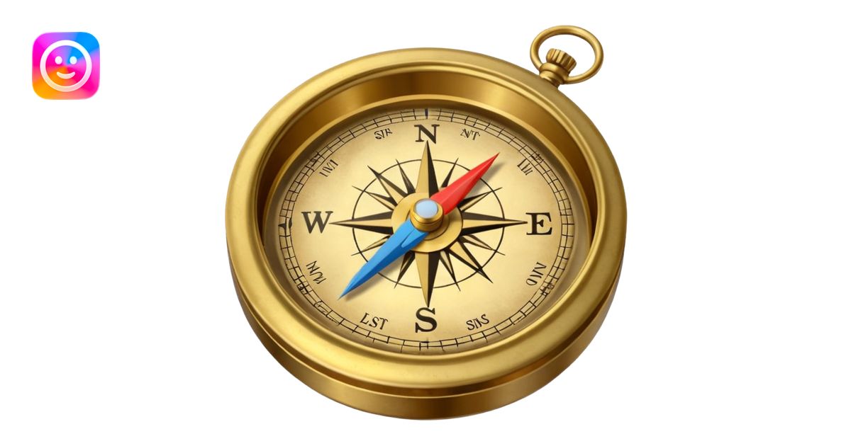 Travel compass pointing to adventure emoji | AI Emoji Generator