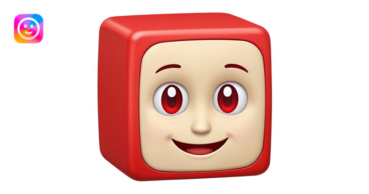 red cube character face emoji | AI Emoji Generator