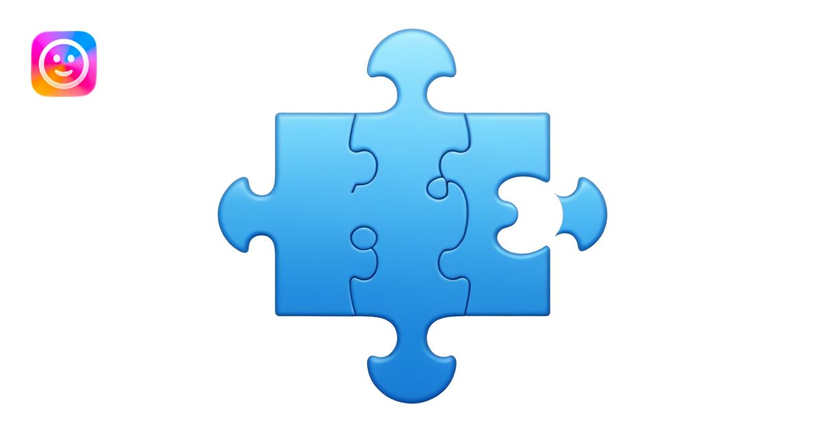 puzzle piece emoji in blue professional design for business ...