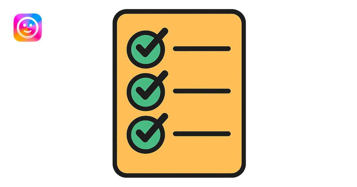 colorful checklist with checkmarks icon icon | AI Emoji Generator