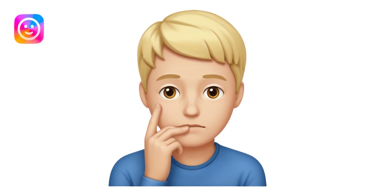 thinking face hand on chin emoji | AI Emoji Generator
