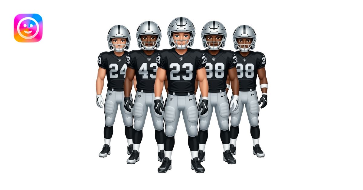 Oakland Raiders football group emoji | AI Emoji Generator