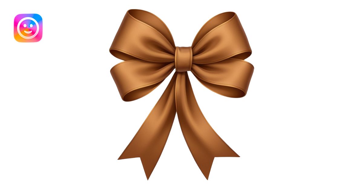 Brown ribbon and white copy paste emoji | AI Emoji Generator