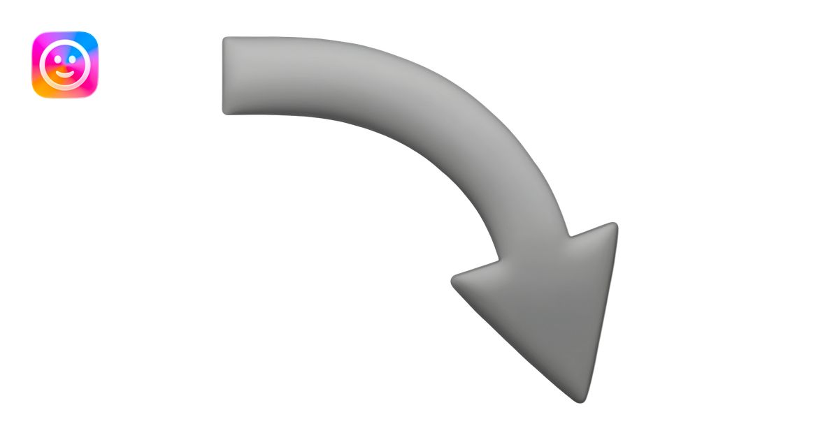 Down arrow curving right emoji | AI Emoji Generator