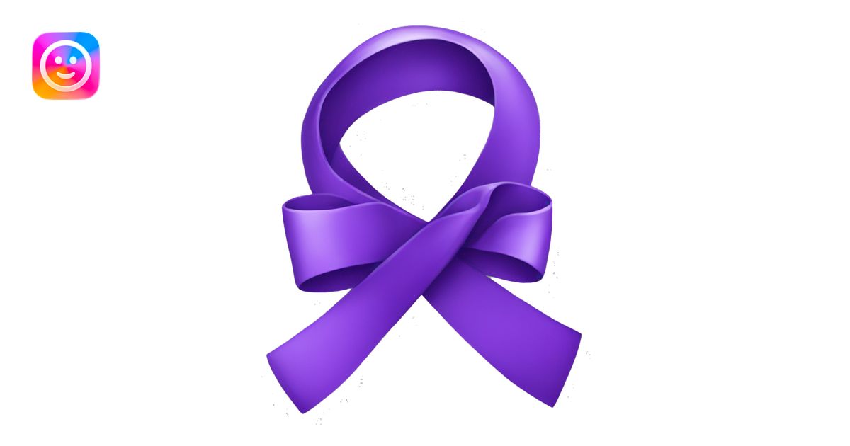 Purple ribbon on transparent background emoji | AI Emoji Generator