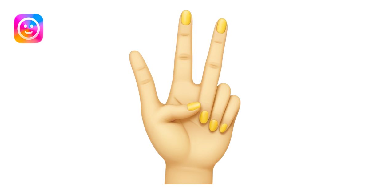 Yellow Hand With Index And Middle Finger Raised In A V Shape emoji | AI ...