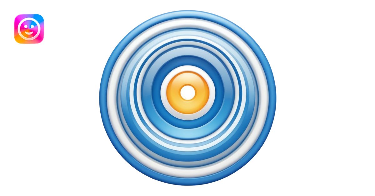 iOS-style 3D emoji: concentric curved sound waves radiating outward ...