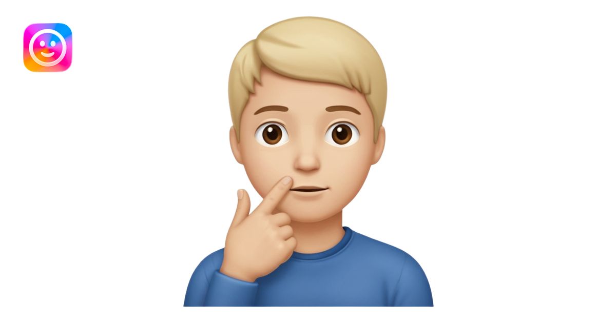 straight face with hand with thumb sticking left right under chin emoji ...