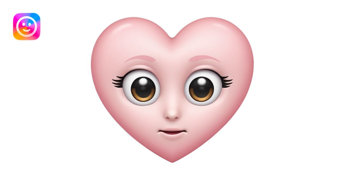 Light pink heart 🍜 with big white emoji | AI Emoji Generator