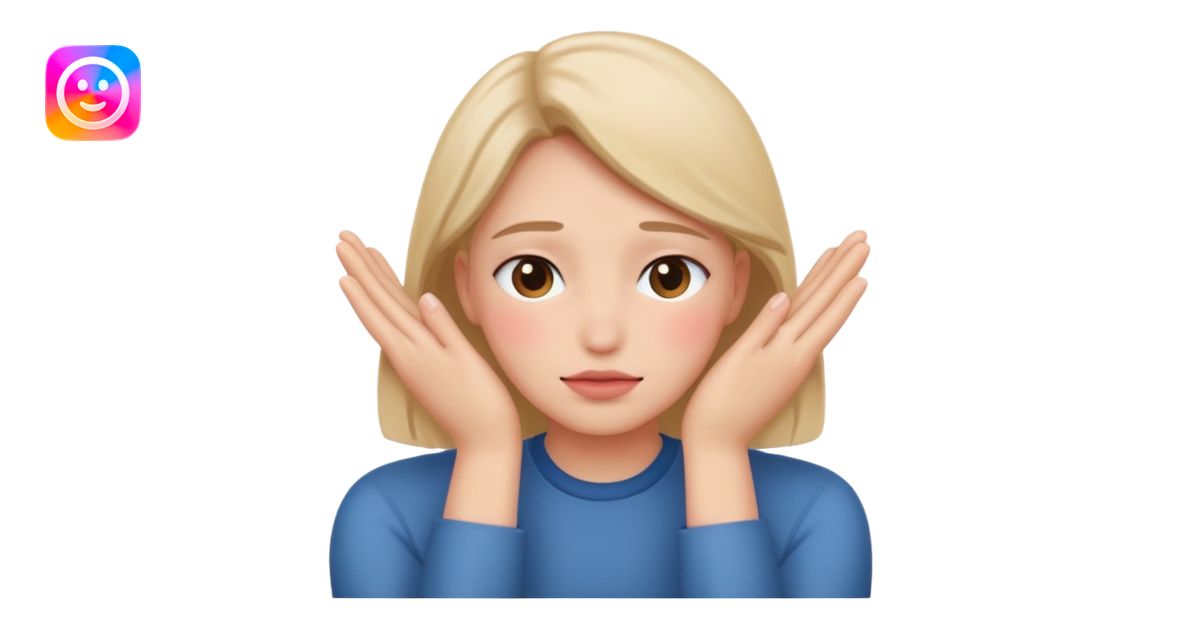 Standard smiley emoji blushing and hiding face with hands emoji | AI ...
