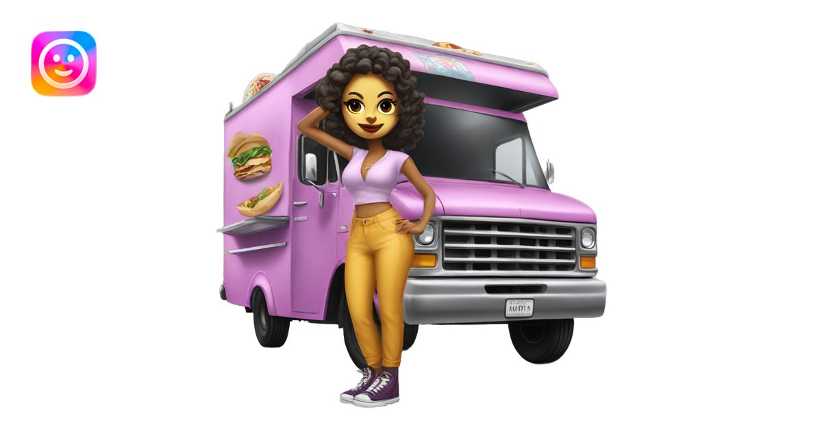 Realistic Catgirl’s lowrider food truck emoji | AI Emoji Generator